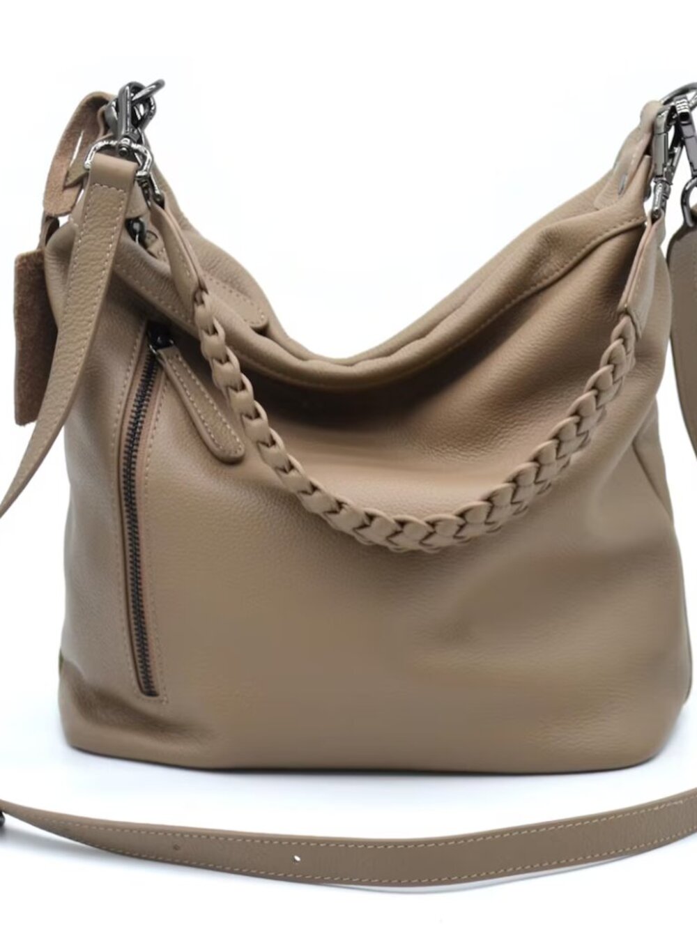 Leeather Milan NEW Soft Leather Bag Beige Taupe NEW